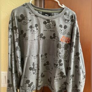 “Mickey Mood” Disney artist series cropped grey sweatshirt